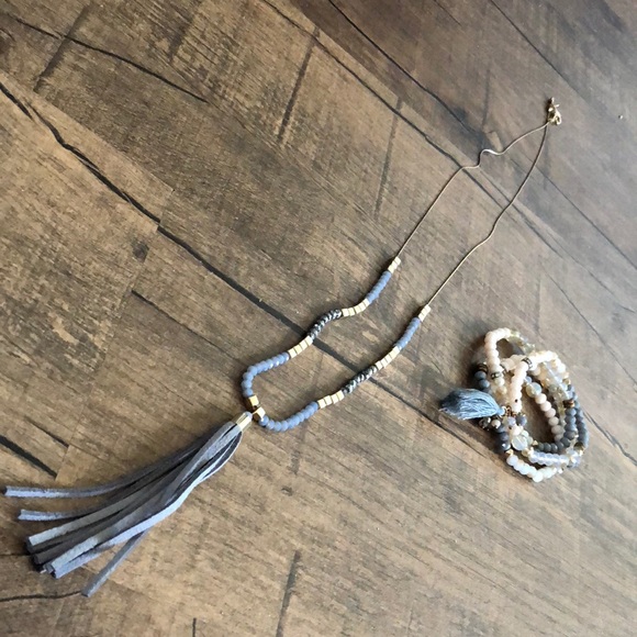Jewelry - Tassel Necklace and Bracelet bundle